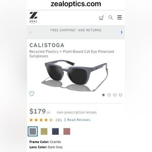 Zeal Calistoga Sunglasses NIB